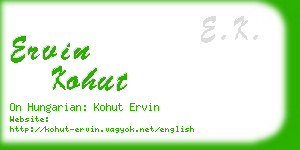 ervin kohut business card